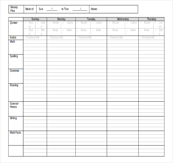 Daily & Weekly MS Word Planner Templates | Office Templates Online