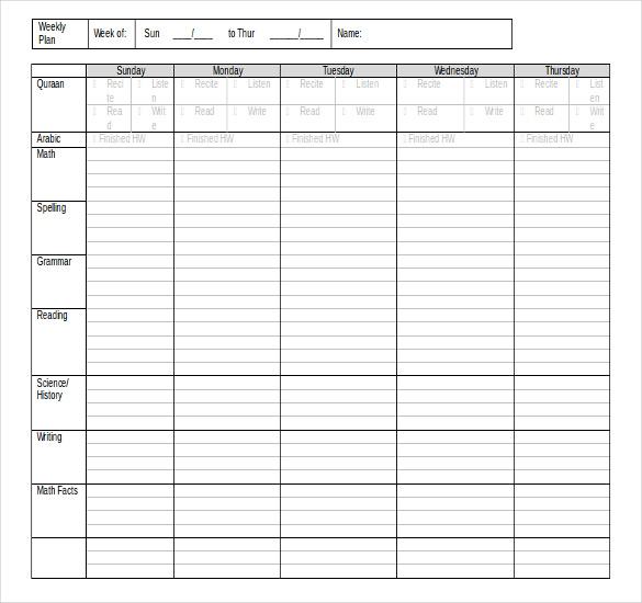 Free Weekly Planner Templates Best Agenda Templates EuBSKQW2 