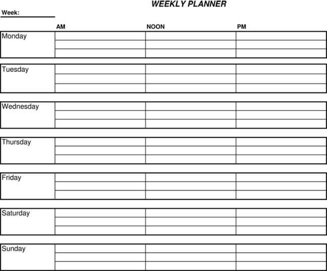 Weekly Planner Template 7 Free Schedule Planners