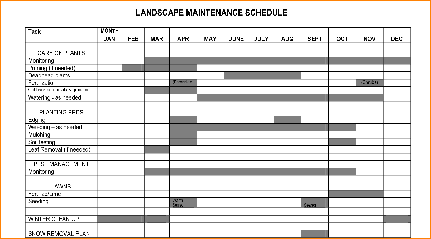 6+ house maintenance schedule | memo templates