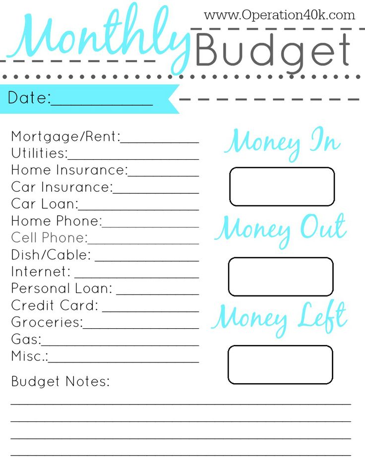 Best Monthly budget planner Printable