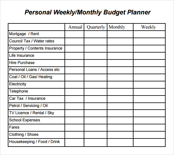 Budget Planner Template docx