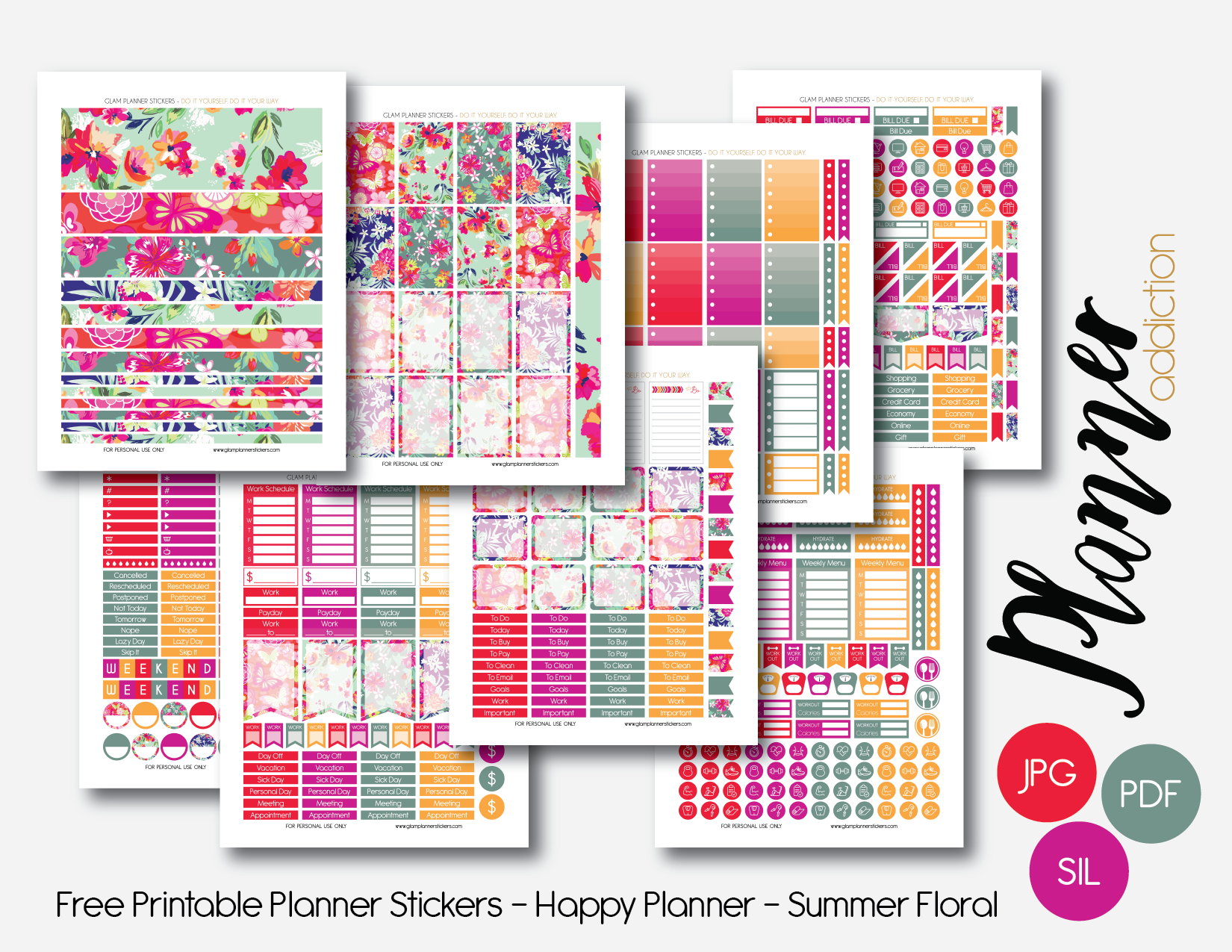 Free printable planner stickers – Planner Addiction