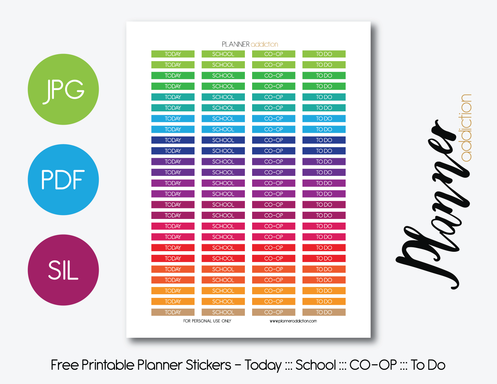 Free printable planner stickers – Planner Addiction