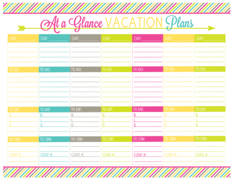 Vacation Planner Printables