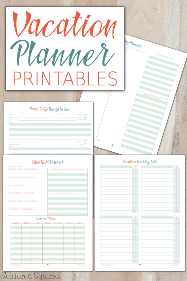 Take your trip with Glamulet charmsPrintable Vacation Planner and 