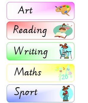 Visual Timetable / Classroom Schedule printables by Miss Kelly AUS