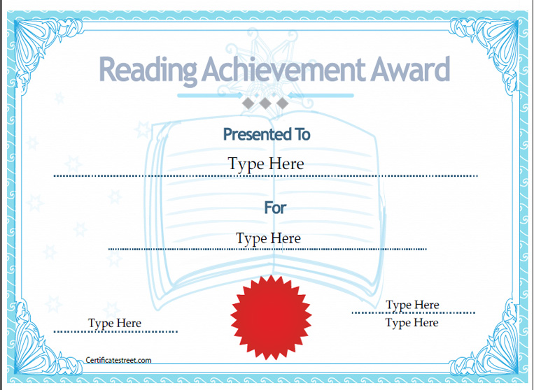 Best Reader Award Certificate Template