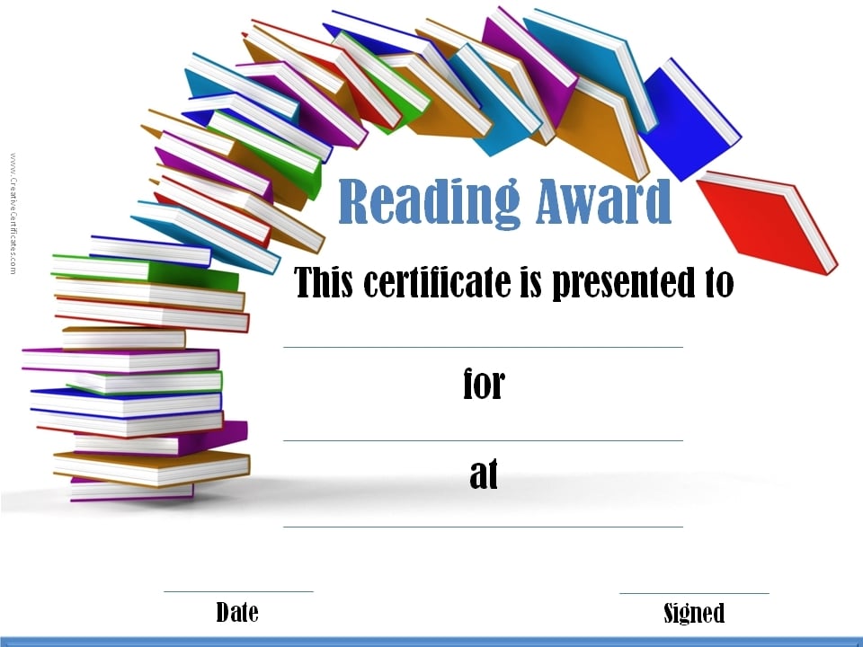 Reading Awards and Certificate Templates Free & Customizable