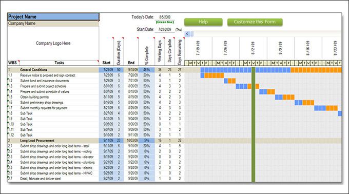 Construction Schedule Template – 7+ Free Word, Excel, PDF Format 