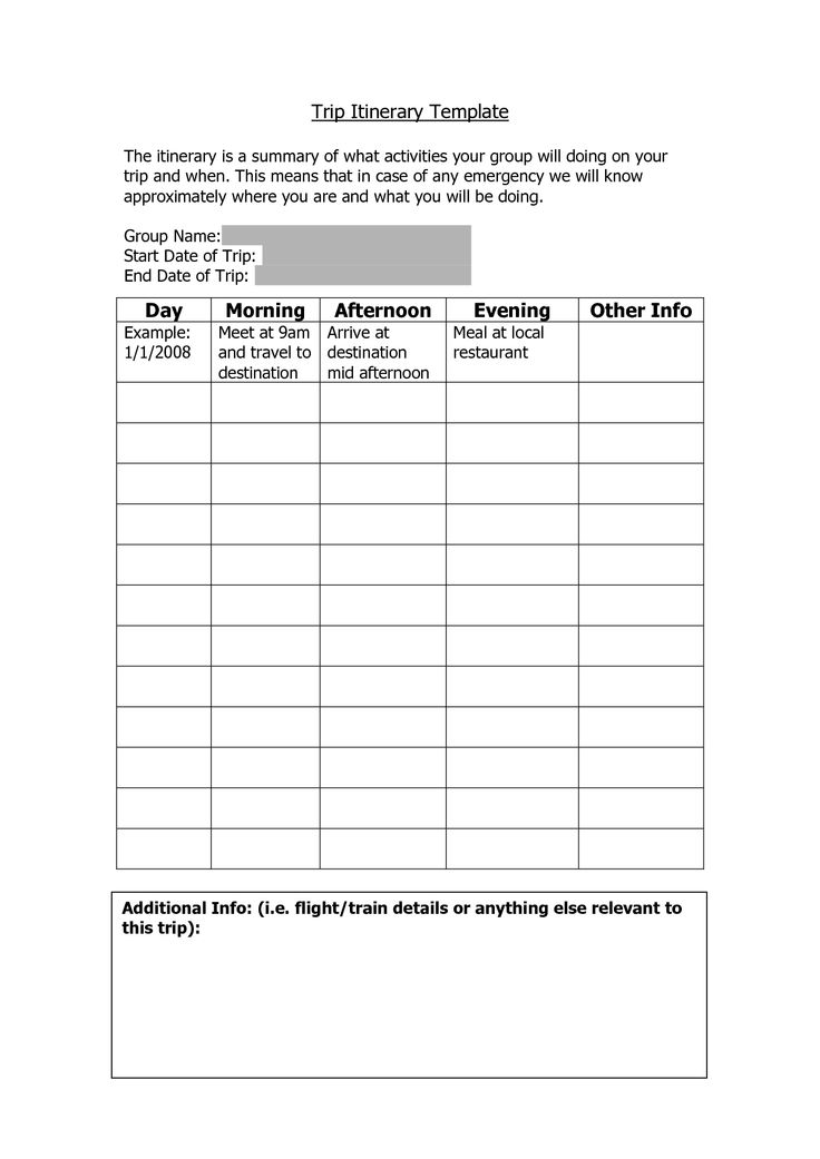 Road Trip Planner Template