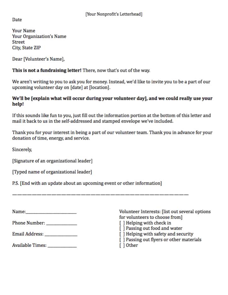 Sample Letter Asking For Volunteers | Sample Business Letter