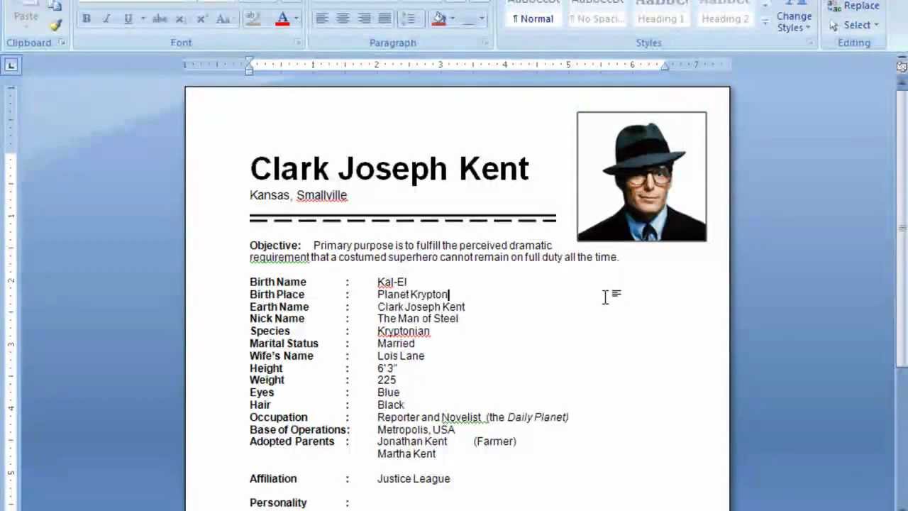 MS Word Tutorial How To Insert Picture In Resume YouTube
