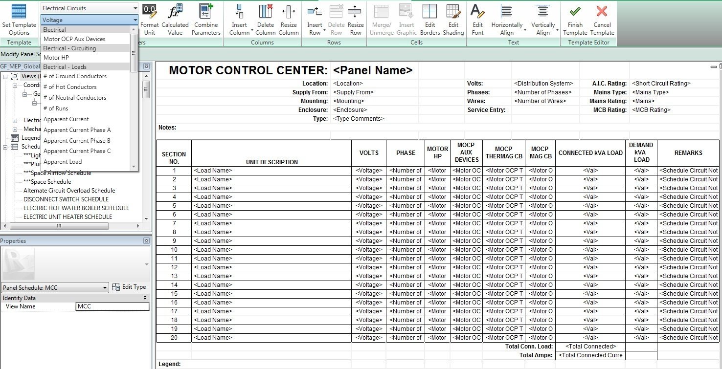 The MEP BIM/CAD Engineer: Tips on Creating Panel Schedule Templates