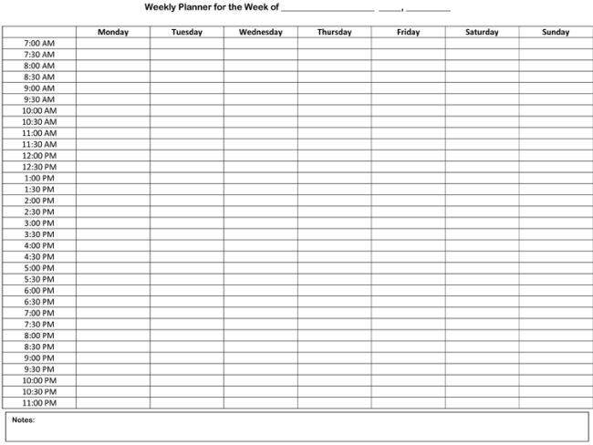 Free Weekly Schedule Templates for Word 18 templates