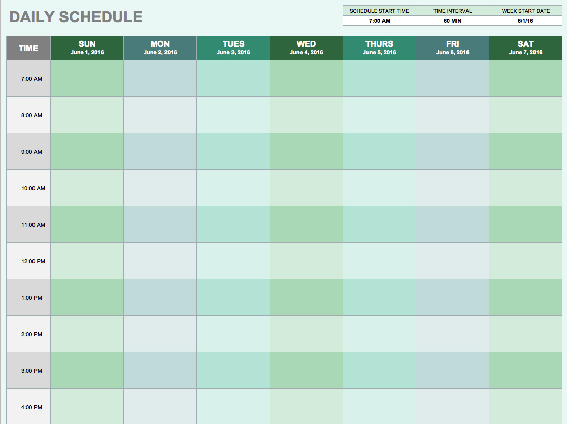 Free Weekly Schedule Templates for Word 18 templates