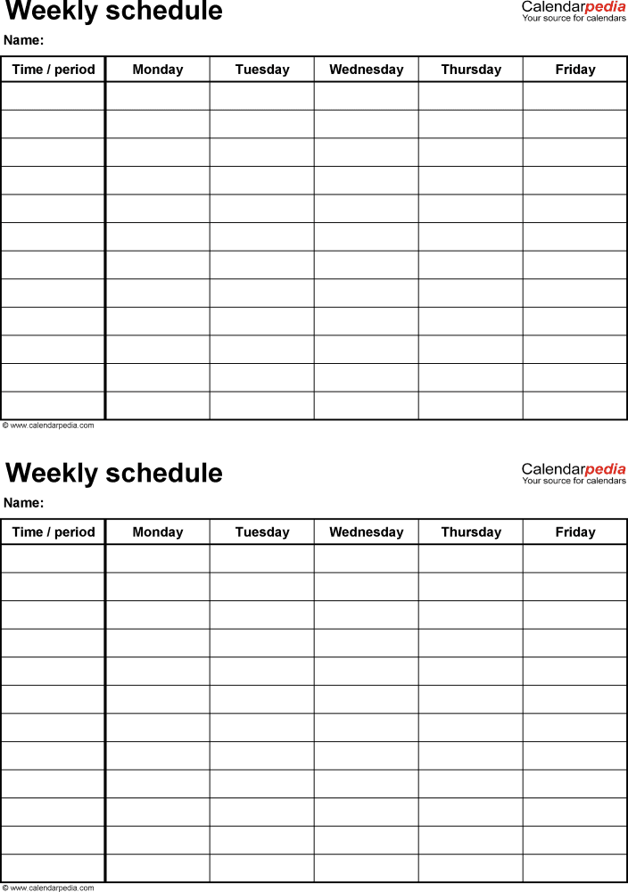 Free Daily Schedule Templates for Excel Smartsheet