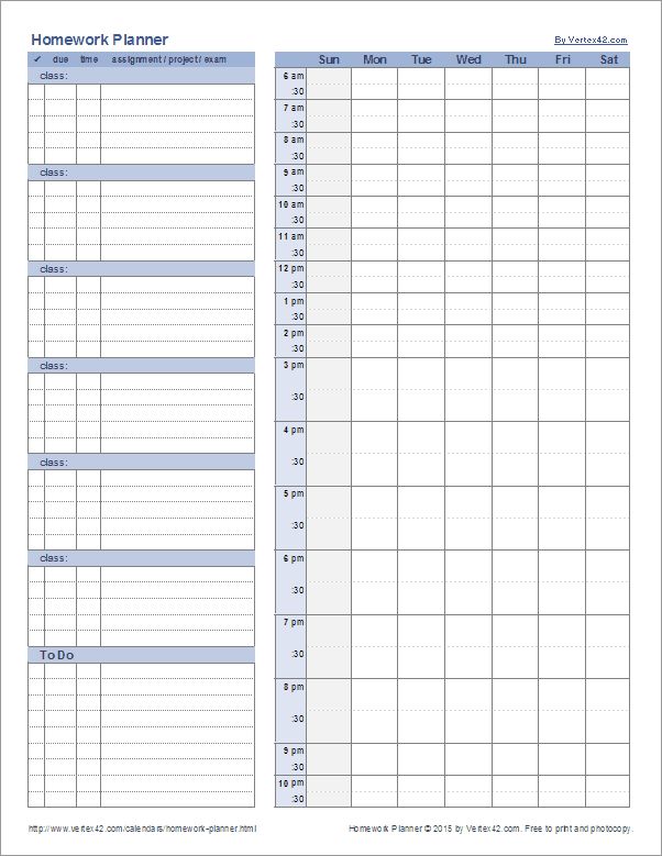 Home School Daily Planner Template 5+ Free Word, PDF Documents 