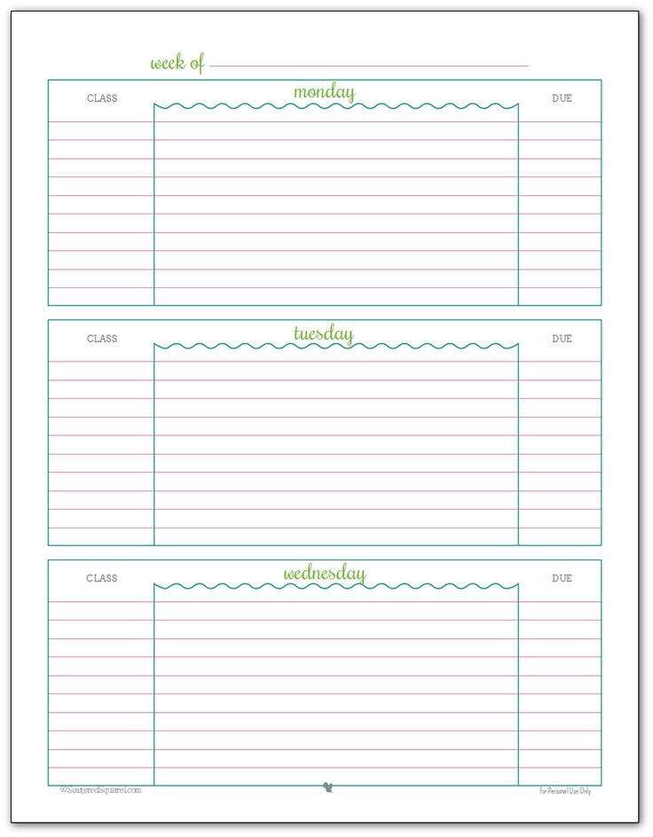 Printable Homework Planner | Homework planner, Homework and Planners