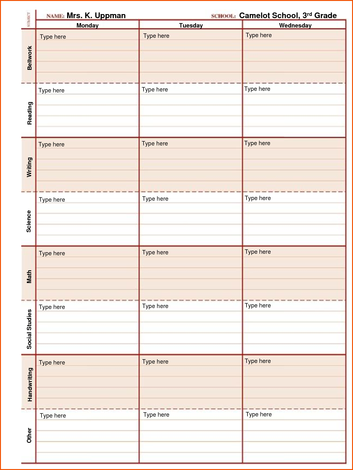 Daily Project Organizer Templates Free | Weekly Student Planner 
