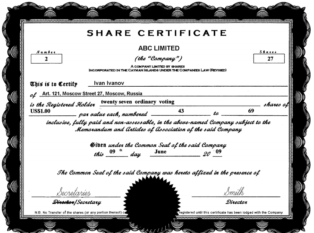 13 Share/Stock Certificate Templates Excel PDF Formats