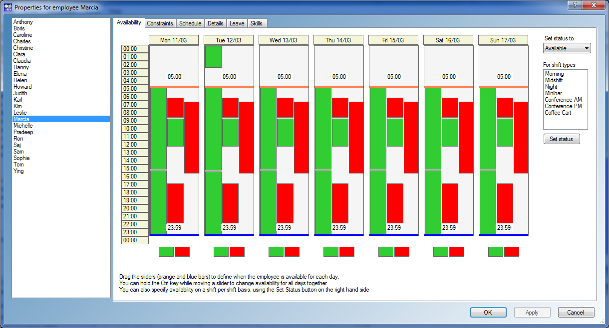 ABC Roster A free software application for employee shift scheduling