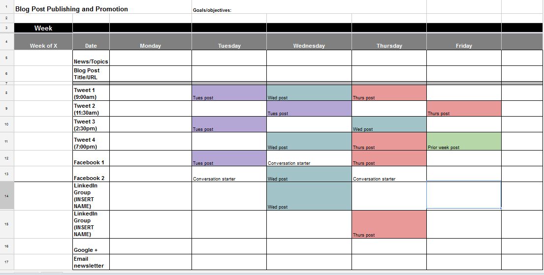 Social Media Calendar Template Excel