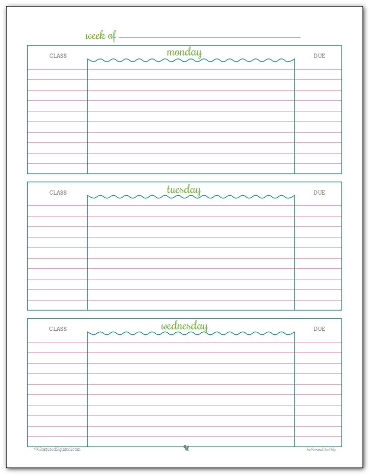 Free Student Planner Template | Free Business Template