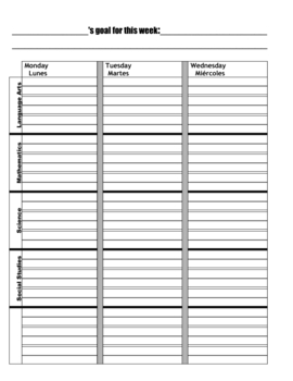 Printable Weekly Student Planners