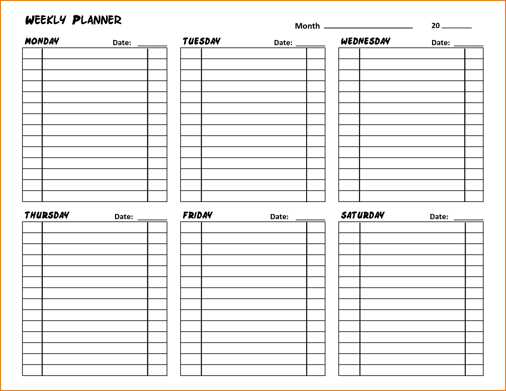7+ student planner template | Job Resumes Word