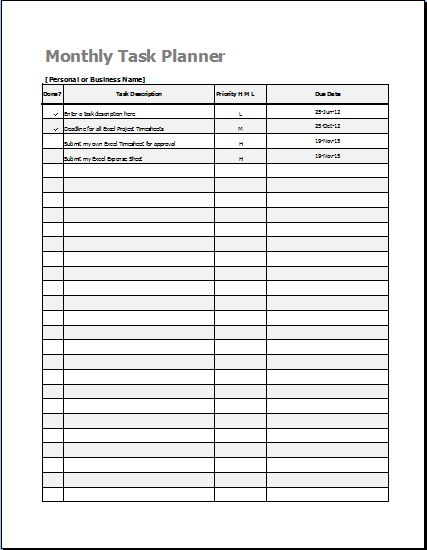 Daily Task Planner Template | business templates | Pinterest 