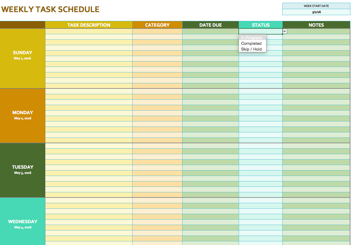 Monthly Task Planner and To do List Template | Word Document Templates