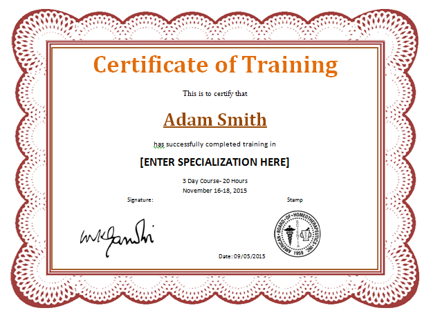 training certificate format doc  u2013 planner template free