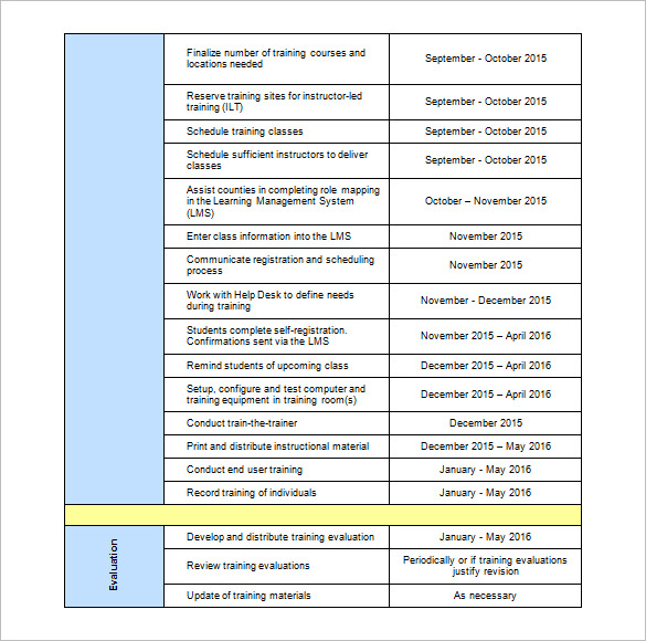 Training Schedule Template – 12+ Free Word, Excel, PDF Format 