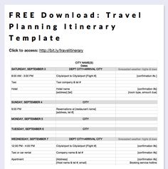 Trip Itinerary Template. Effective Travel Itinerary Template 