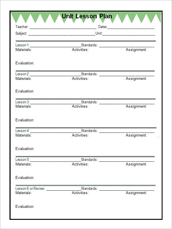 Unit Plan Template 11+ Download Documents in PDF , Word