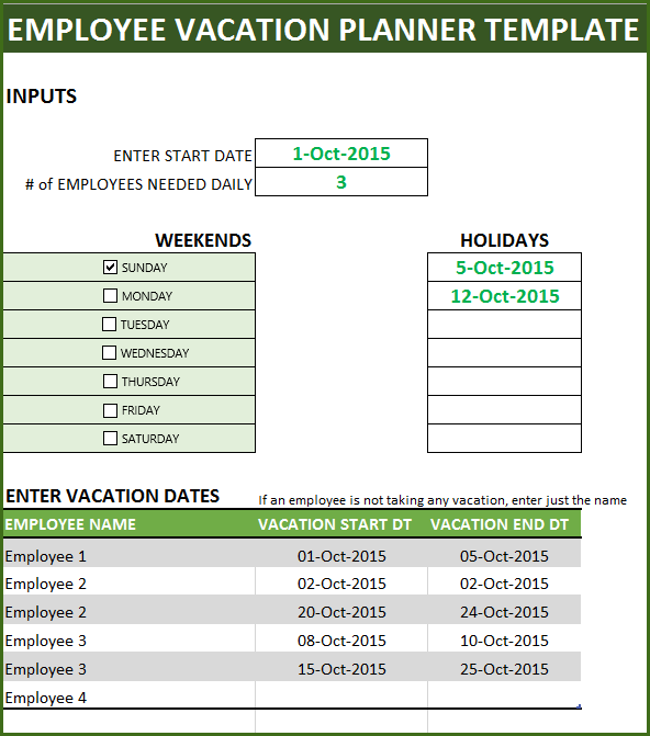 Vacation Itinerary & Packing List Template in Excel