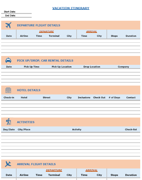 Calendar Vacation Planner Vacation Planner 2016 Excel Templates 