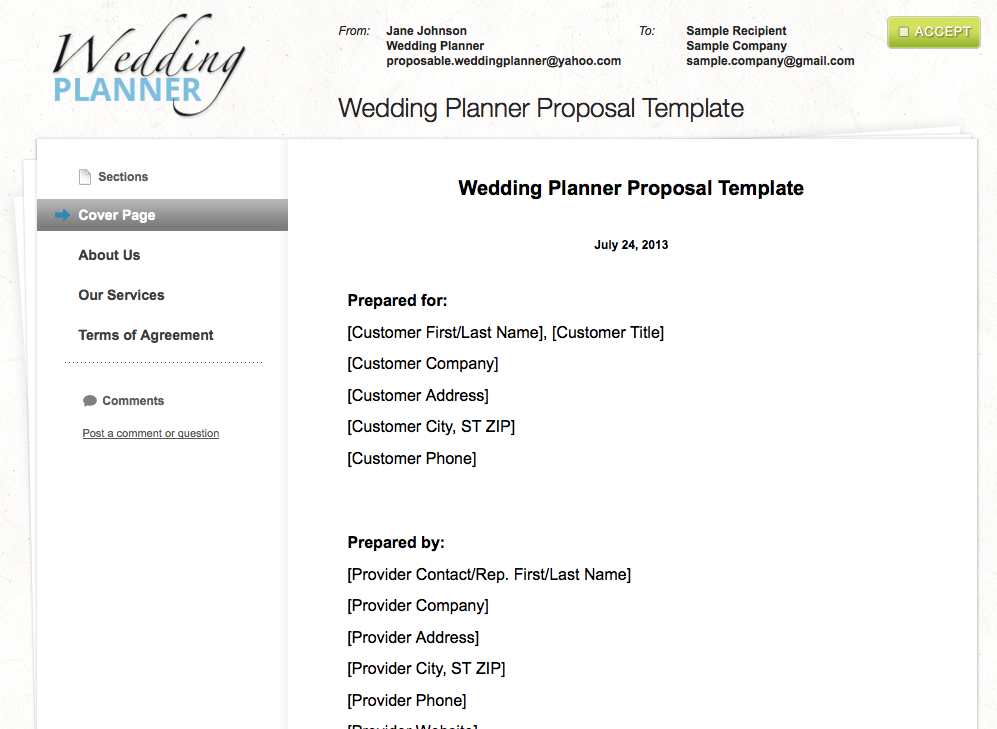 Wedding Planner Quotation Template