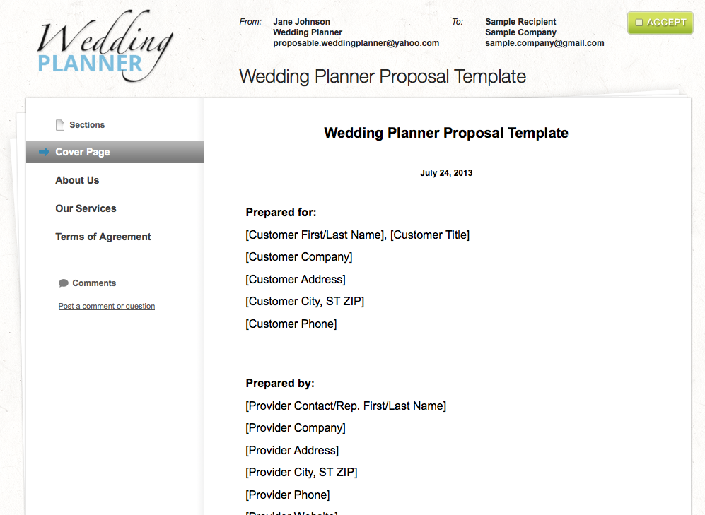 Wedding Planner Quotation Template Wedding Planner Quotation Template