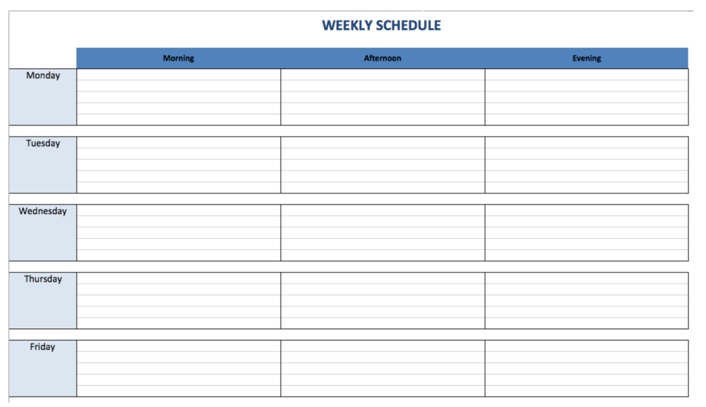 Weekly Schedule Planner | Marywood University