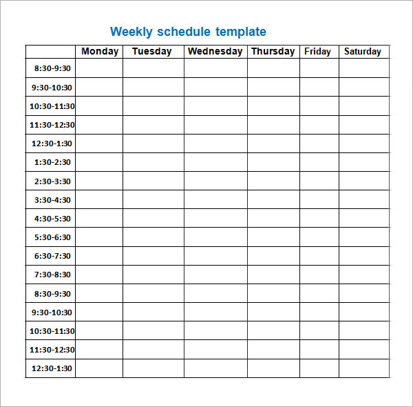 Online Weekly Class Scheduling TemplateI Used the Free College 
