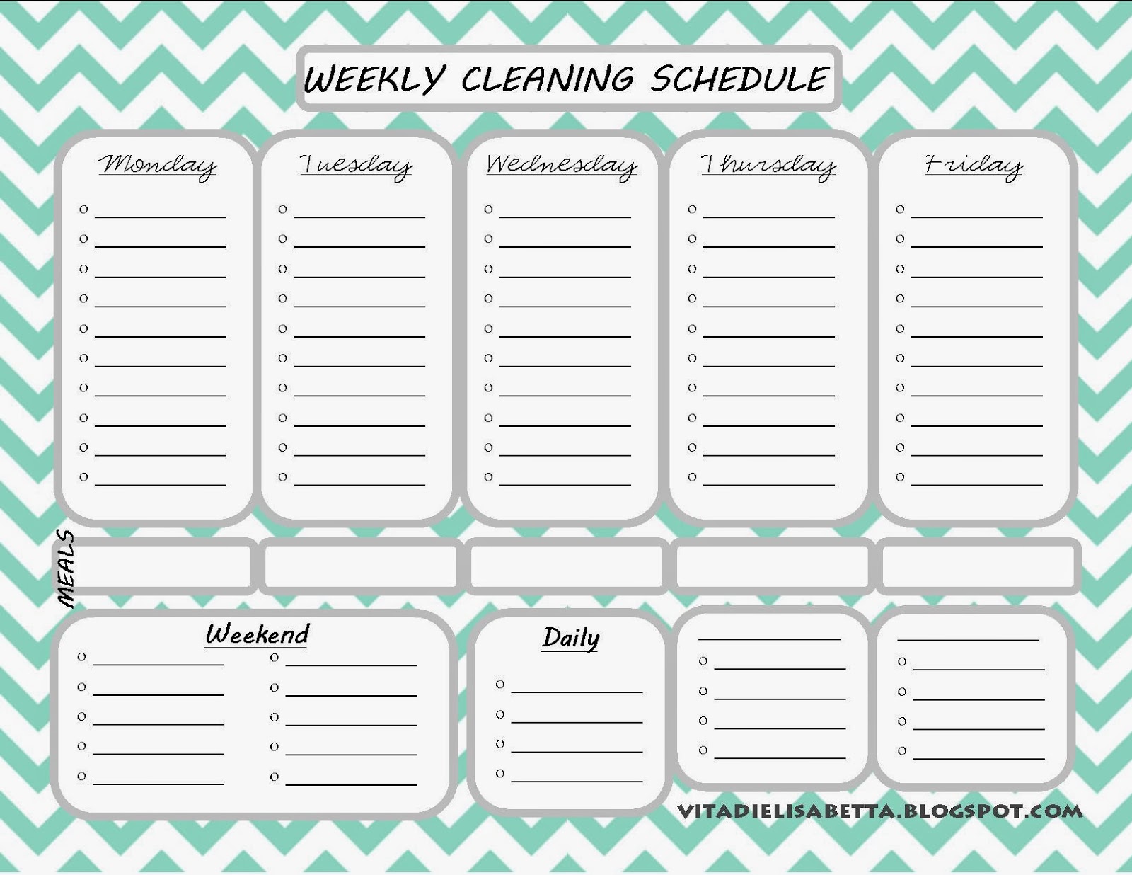 FREE Printable Cleaning Schedule