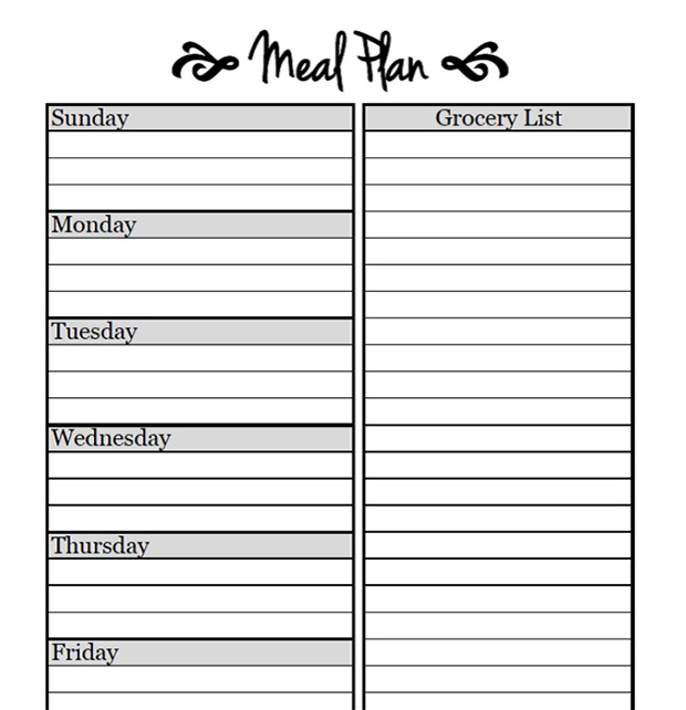 Printable Meal Planning Templates to Simplify Your Life Printable Meal Planning Templates to Simplify Your Life