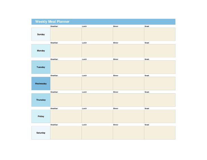 Product review: Weekly meal planner template with snacks