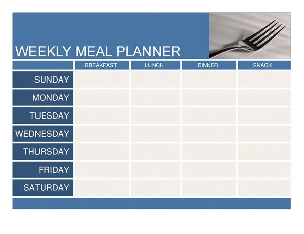 Weekly meal planner Office Templates