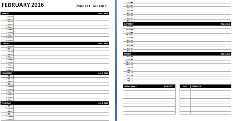 7 Free Weekly Planner Templates Excel PDF Formats