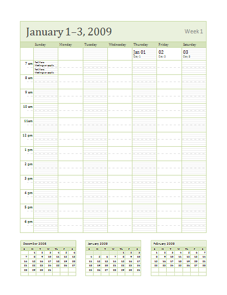 Printable Schedule Templates in Word and Open Office Format