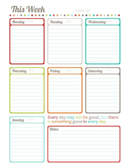 Weekly Planner Template 7 Free Schedule Planners