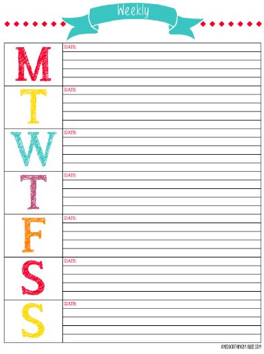 Weekly Planner Template Free Printable Weekly Planner for Excel